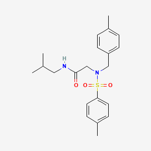 molecular formula C21H28N2O3S B5075375 N~2~-(4-methylbenzyl)-N~2~-[(4-methylphenyl)sulfonyl]-N-(2-methylpropyl)glycinamide 