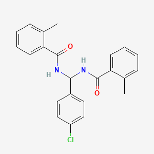 molecular formula C23H21ClN2O2 B5075390 N,N'-[(4-chlorophenyl)methanediyl]bis(2-methylbenzamide) 