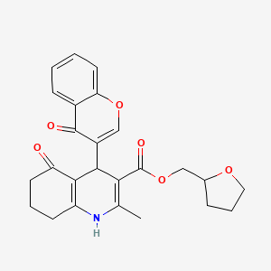 molecular formula C25H25NO6 B5075421 tetrahydrofuran-2-ylmethyl 2-methyl-5-oxo-4-(4-oxo-4H-chromen-3-yl)-1,4,5,6,7,8-hexahydroquinoline-3-carboxylate 