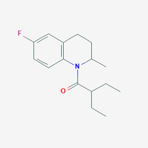 molecular formula C16H22FNO B5075648 2-ethyl-1-(6-fluoro-2-methyl-3,4-dihydroquinolin-1(2H)-yl)butan-1-one 