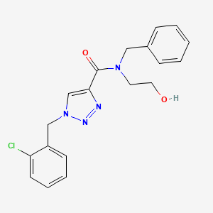 molecular formula C19H19ClN4O2 B5075702 N-benzyl-1-(2-chlorobenzyl)-N-(2-hydroxyethyl)-1H-1,2,3-triazole-4-carboxamide 