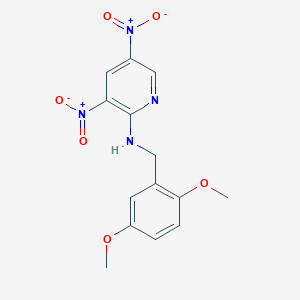 molecular formula C14H14N4O6 B5075728 N-[(2,5-dimethoxyphenyl)methyl]-3,5-dinitropyridin-2-amine 