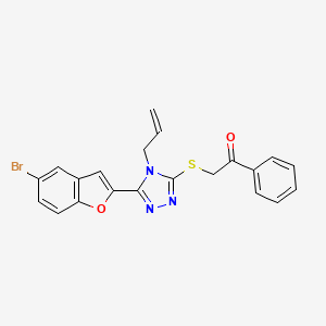 molecular formula C21H16BrN3O2S B5075744 2-{[5-(5-bromo-1-benzofuran-2-yl)-4-(prop-2-en-1-yl)-4H-1,2,4-triazol-3-yl]sulfanyl}-1-phenylethanone 