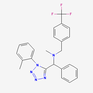 molecular formula C24H22F3N5 B5076008 N-methyl-1-[1-(2-methylphenyl)tetrazol-5-yl]-1-phenyl-N-[[4-(trifluoromethyl)phenyl]methyl]methanamine 