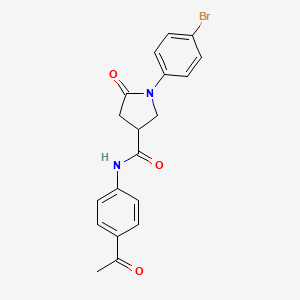 molecular formula C19H17BrN2O3 B5076170 N-(4-acetylphenyl)-1-(4-bromophenyl)-5-oxopyrrolidine-3-carboxamide 