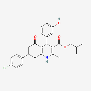 B5076274 isobutyl 7-(4-chlorophenyl)-4-(3-hydroxyphenyl)-2-methyl-5-oxo-1,4,5,6,7,8-hexahydro-3-quinolinecarboxylate CAS No. 5723-69-3
