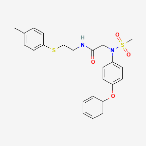 molecular formula C24H26N2O4S2 B5076316 N-{2-[(4-methylphenyl)sulfanyl]ethyl}-N~2~-(methylsulfonyl)-N~2~-(4-phenoxyphenyl)glycinamide 
