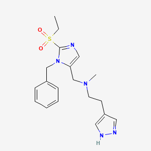 molecular formula C19H25N5O2S B5076502 N-[(3-benzyl-2-ethylsulfonylimidazol-4-yl)methyl]-N-methyl-2-(1H-pyrazol-4-yl)ethanamine 