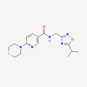 molecular formula C16H21N5O2S B5076560 N-[(5-isopropyl-1,2,4-oxadiazol-3-yl)methyl]-6-(4-thiomorpholinyl)nicotinamide 