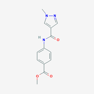 molecular formula C13H13N3O3 B507690 methyl 4-{[(1-methyl-1H-pyrazol-4-yl)carbonyl]amino}benzoate CAS No. 515828-63-4