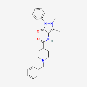 molecular formula C24H28N4O2 B5077082 1-benzyl-N-(1,5-dimethyl-3-oxo-2-phenyl-2,3-dihydro-1H-pyrazol-4-yl)-4-piperidinecarboxamide 