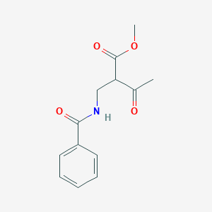 molecular formula C13H15NO4 B050772 Methyl 2-(benzamidomethyl)-3-oxobutanoate CAS No. 124044-11-7