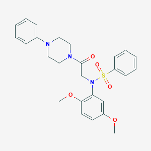 molecular formula C26H29N3O5S B5077322 N-(2,5-dimethoxyphenyl)-N-[2-oxo-2-(4-phenyl-1-piperazinyl)ethyl]benzenesulfonamide 