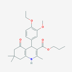 molecular formula C25H33NO5 B5077388 Propyl 4-(4-ethoxy-3-methoxyphenyl)-2,7,7-trimethyl-5-oxo-1,4,5,6,7,8-hexahydroquinoline-3-carboxylate 