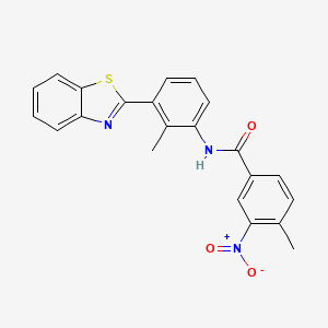 molecular formula C22H17N3O3S B5077459 N-[3-(1,3-benzothiazol-2-yl)-2-methylphenyl]-4-methyl-3-nitrobenzamide 
