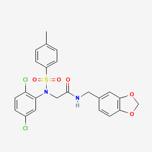 molecular formula C23H20Cl2N2O5S B5077514 N~1~-(1,3-benzodioxol-5-ylmethyl)-N~2~-(2,5-dichlorophenyl)-N~2~-[(4-methylphenyl)sulfonyl]glycinamide 