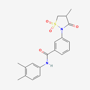 molecular formula C19H20N2O4S B5077534 N-(3,4-dimethylphenyl)-3-(4-methyl-1,1,3-trioxo-1,2-thiazolidin-2-yl)benzamide 