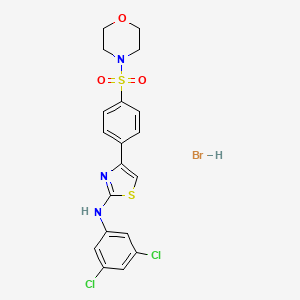 molecular formula C19H18BrCl2N3O3S2 B5077543 N-(3,5-dichlorophenyl)-4-(4-morpholin-4-ylsulfonylphenyl)-1,3-thiazol-2-amine;hydrobromide 