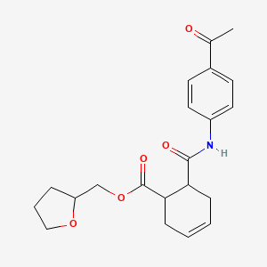 molecular formula C21H25NO5 B5077546 TETRAHYDRO-2-FURANYLMETHYL 6-[(4-ACETYLANILINO)CARBONYL]-3-CYCLOHEXENE-1-CARBOXYLATE 