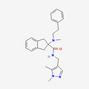 molecular formula C25H30N4O B5077616 N-[(1,5-dimethyl-1H-pyrazol-4-yl)methyl]-2-[methyl(2-phenylethyl)amino]-2-indanecarboxamide 