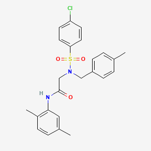 molecular formula C24H25ClN2O3S B5077648 N~2~-[(4-chlorophenyl)sulfonyl]-N~1~-(2,5-dimethylphenyl)-N~2~-(4-methylbenzyl)glycinamide 