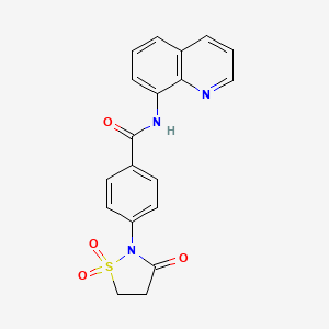 molecular formula C19H15N3O4S B5077685 N-quinolin-8-yl-4-(1,1,3-trioxo-1,2-thiazolidin-2-yl)benzamide 