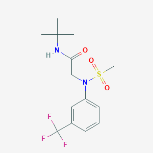 molecular formula C14H19F3N2O3S B5077720 N-tert-butyl-2-[N-methylsulfonyl-3-(trifluoromethyl)anilino]acetamide 