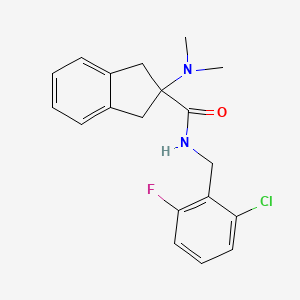molecular formula C19H20ClFN2O B5077773 N-[(2-chloro-6-fluorophenyl)methyl]-2-(dimethylamino)-1,3-dihydroindene-2-carboxamide 