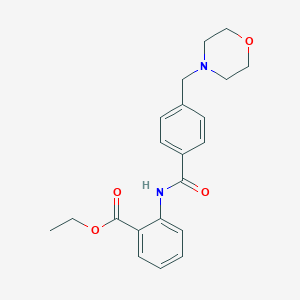 molecular formula C21H24N2O4 B5077795 ethyl 2-{[4-(4-morpholinylmethyl)benzoyl]amino}benzoate 