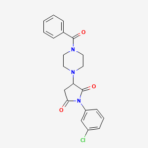 molecular formula C21H20ClN3O3 B5077880 3-(4-benzoylpiperazin-1-yl)-1-(3-chlorophenyl)pyrrolidine-2,5-dione 