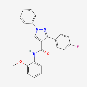 molecular formula C23H18FN3O2 B5077968 3-(4-fluorophenyl)-N-(2-methoxyphenyl)-1-phenylpyrazole-4-carboxamide 