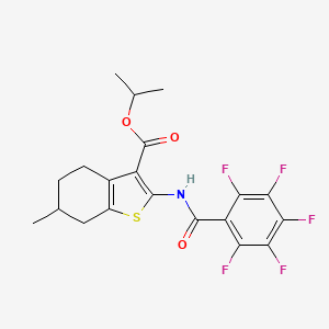 molecular formula C20H18F5NO3S B5077995 Propan-2-yl 6-methyl-2-{[(pentafluorophenyl)carbonyl]amino}-4,5,6,7-tetrahydro-1-benzothiophene-3-carboxylate 