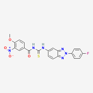 molecular formula C21H15FN6O4S B5078099 N-[[2-(4-fluorophenyl)benzotriazol-5-yl]carbamothioyl]-4-methoxy-3-nitrobenzamide 