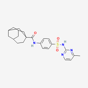 molecular formula C23H28N4O3S B5078118 N-[4-[(4-methylpyrimidin-2-yl)sulfamoyl]phenyl]tricyclo[4.3.1.13,8]undecane-3-carboxamide 
