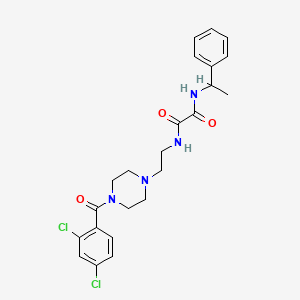 molecular formula C23H26Cl2N4O3 B5078436 N-(2-{4-[(2,4-dichlorophenyl)carbonyl]piperazin-1-yl}ethyl)-N'-(1-phenylethyl)ethanediamide 