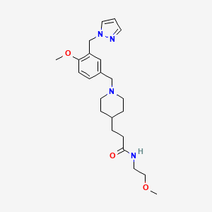 molecular formula C23H34N4O3 B5078616 N-(2-methoxyethyl)-3-{1-[4-methoxy-3-(1H-pyrazol-1-ylmethyl)benzyl]-4-piperidinyl}propanamide 