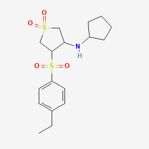 molecular formula C17H25NO4S2 B5078653 N-cyclopentyl-4-(4-ethylphenyl)sulfonyl-1,1-dioxothiolan-3-amine 