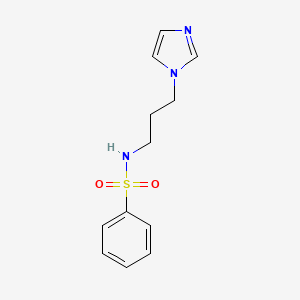 molecular formula C12H15N3O2S B5078712 N-[3-(1H-IMIDAZOL-1-YL)PROPYL]-1-BENZENESULFONAMIDE 