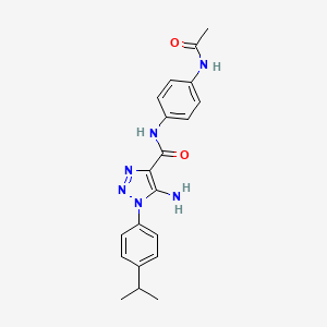molecular formula C20H22N6O2 B5078824 N-[4-(acetylamino)phenyl]-5-amino-1-(4-isopropylphenyl)-1H-1,2,3-triazole-4-carboxamide 