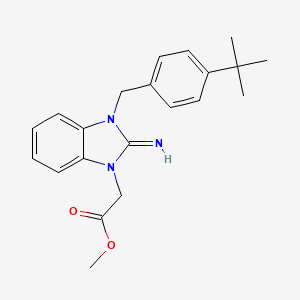 molecular formula C21H25N3O2 B5078892 METHYL 2-{3-[(4-TERT-BUTYLPHENYL)METHYL]-2-IMINO-2,3-DIHYDRO-1H-1,3-BENZODIAZOL-1-YL}ACETATE 