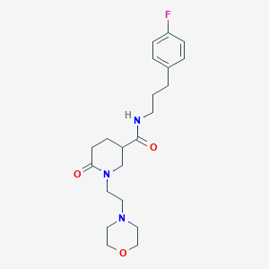 molecular formula C21H30FN3O3 B5078893 N-[3-(4-fluorophenyl)propyl]-1-[2-(4-morpholinyl)ethyl]-6-oxo-3-piperidinecarboxamide 