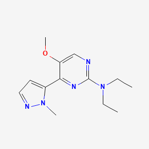 molecular formula C13H19N5O B5078974 N,N-diethyl-5-methoxy-4-(2-methylpyrazol-3-yl)pyrimidin-2-amine 