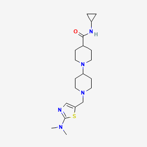 molecular formula C20H33N5OS B5079044 N-cyclopropyl-1-[1-[[2-(dimethylamino)-1,3-thiazol-5-yl]methyl]piperidin-4-yl]piperidine-4-carboxamide 