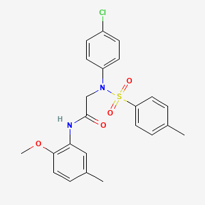 molecular formula C23H23ClN2O4S B5079268 N~2~-(4-chlorophenyl)-N~1~-(2-methoxy-5-methylphenyl)-N~2~-[(4-methylphenyl)sulfonyl]glycinamide 