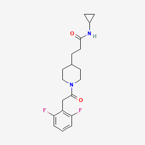 molecular formula C19H24F2N2O2 B5079270 N-cyclopropyl-3-{1-[(2,6-difluorophenyl)acetyl]-4-piperidinyl}propanamide 