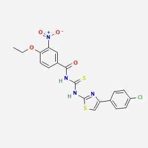 molecular formula C19H15ClN4O4S2 B5079342 N-{[4-(4-chlorophenyl)-1,3-thiazol-2-yl]carbamothioyl}-4-ethoxy-3-nitrobenzamide 
