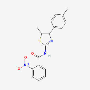 molecular formula C18H15N3O3S B5079373 N-[5-methyl-4-(4-methylphenyl)-1,3-thiazol-2-yl]-2-nitrobenzamide 
