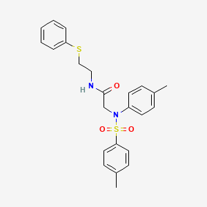 molecular formula C24H26N2O3S2 B5079381 N~2~-(4-methylphenyl)-N~2~-[(4-methylphenyl)sulfonyl]-N~1~-[2-(phenylthio)ethyl]glycinamide 