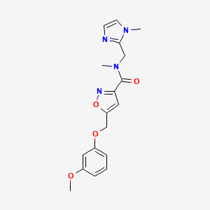 molecular formula C18H20N4O4 B5079433 5-[(3-methoxyphenoxy)methyl]-N-methyl-N-[(1-methylimidazol-2-yl)methyl]-1,2-oxazole-3-carboxamide 