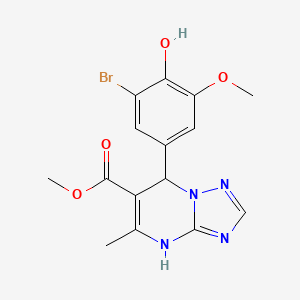 molecular formula C15H15BrN4O4 B5079572 Methyl 7-(3-bromo-4-hydroxy-5-methoxyphenyl)-5-methyl-4,7-dihydro-[1,2,4]triazolo[1,5-a]pyrimidine-6-carboxylate 